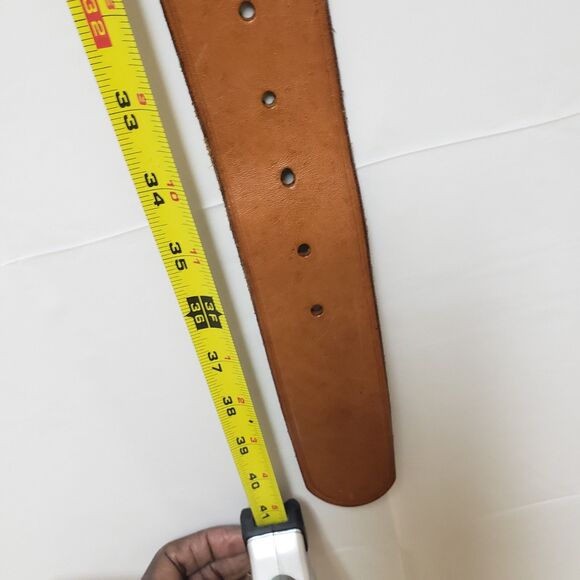 Women's GAP Brown Leather Cowboy Girl Hobo Studded Goddess  Belt Sz 40 PO Good - Picture 8 of 8